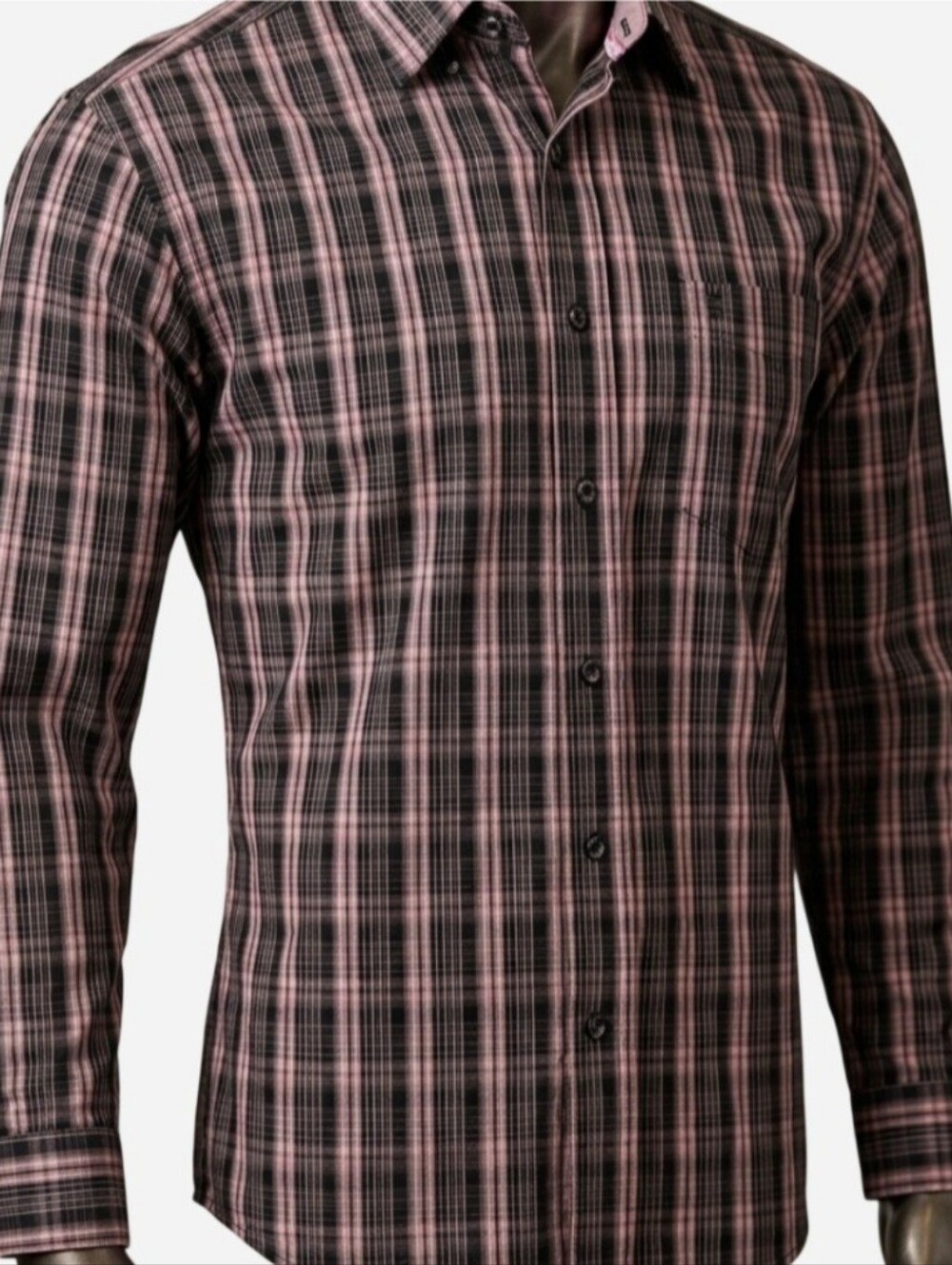 Panhandle Tuf Cooper Performance Pink/Black Button Down Shirt